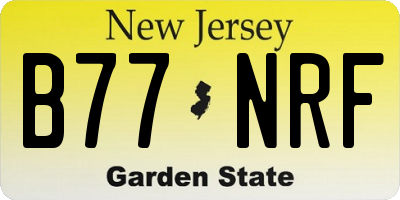 NJ license plate B77NRF