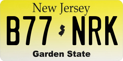 NJ license plate B77NRK