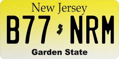 NJ license plate B77NRM