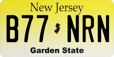 NJ license plate B77NRN