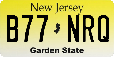 NJ license plate B77NRQ