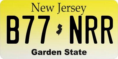 NJ license plate B77NRR