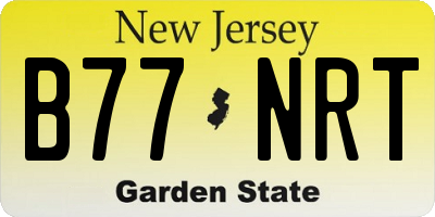 NJ license plate B77NRT