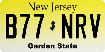 NJ license plate B77NRV