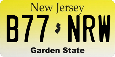 NJ license plate B77NRW