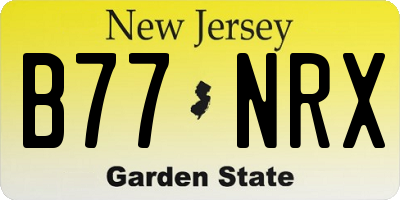 NJ license plate B77NRX
