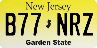 NJ license plate B77NRZ