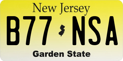 NJ license plate B77NSA