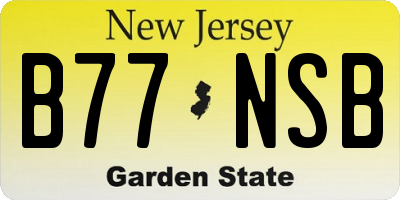 NJ license plate B77NSB