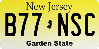 NJ license plate B77NSC