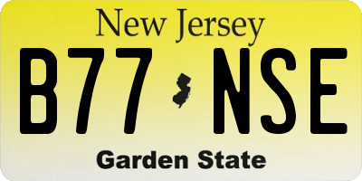 NJ license plate B77NSE