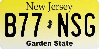 NJ license plate B77NSG