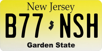 NJ license plate B77NSH