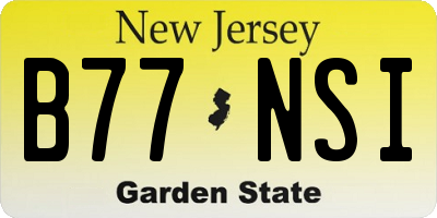 NJ license plate B77NSI