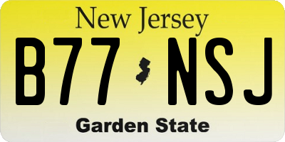 NJ license plate B77NSJ