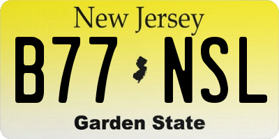 NJ license plate B77NSL