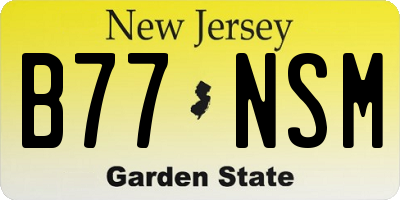 NJ license plate B77NSM
