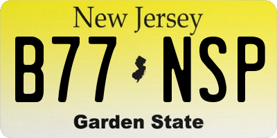 NJ license plate B77NSP