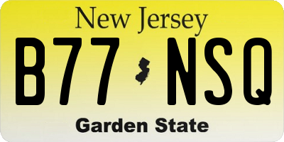 NJ license plate B77NSQ
