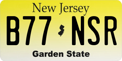 NJ license plate B77NSR