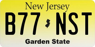 NJ license plate B77NST