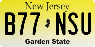 NJ license plate B77NSU