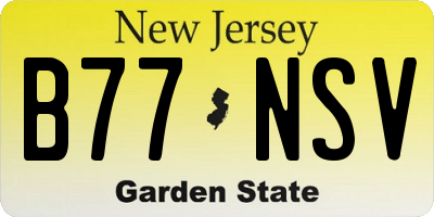 NJ license plate B77NSV