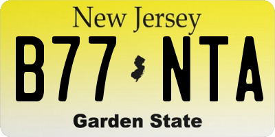 NJ license plate B77NTA