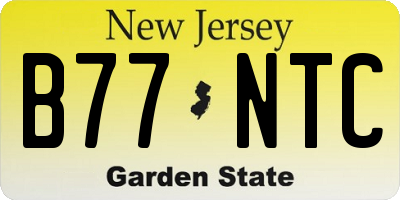 NJ license plate B77NTC