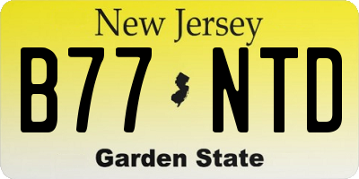 NJ license plate B77NTD