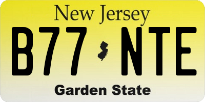 NJ license plate B77NTE