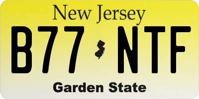 NJ license plate B77NTF