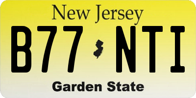 NJ license plate B77NTI