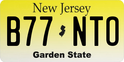 NJ license plate B77NTO