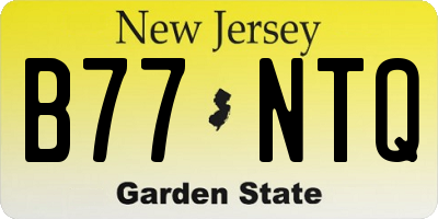 NJ license plate B77NTQ