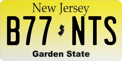 NJ license plate B77NTS