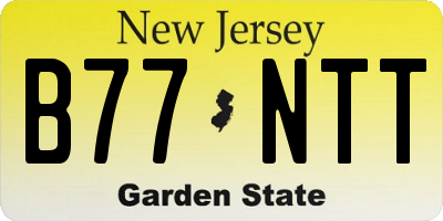 NJ license plate B77NTT