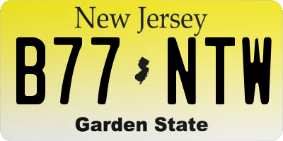 NJ license plate B77NTW