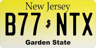 NJ license plate B77NTX