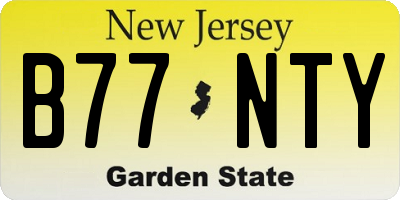 NJ license plate B77NTY