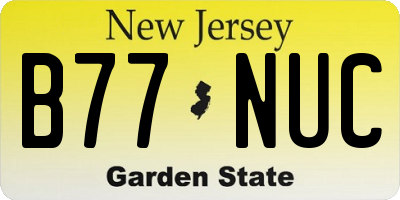 NJ license plate B77NUC