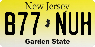 NJ license plate B77NUH