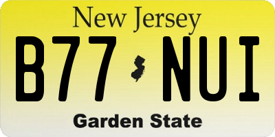 NJ license plate B77NUI