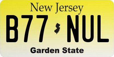 NJ license plate B77NUL