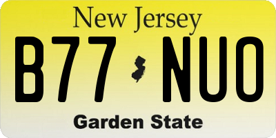 NJ license plate B77NUO