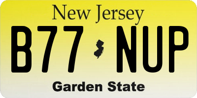 NJ license plate B77NUP