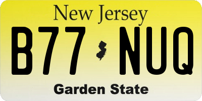 NJ license plate B77NUQ