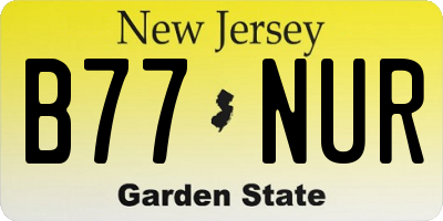 NJ license plate B77NUR