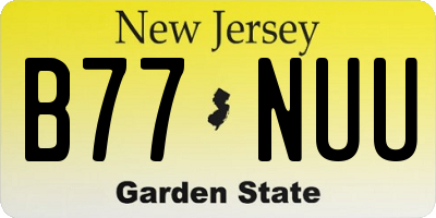 NJ license plate B77NUU