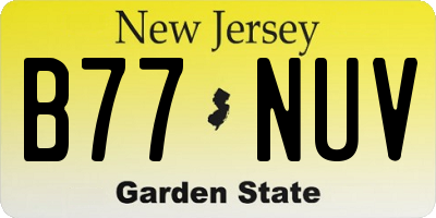 NJ license plate B77NUV